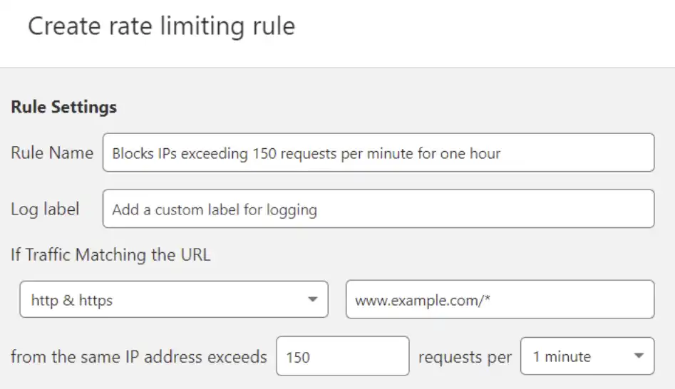 Cloudflare Rate Limiting Example