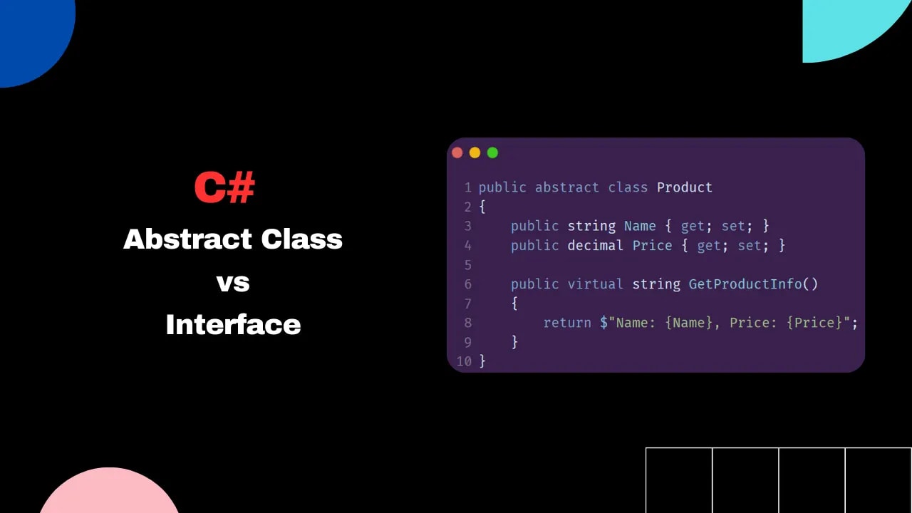 A thumbnail showing code: C# Abstract Class vs Interface