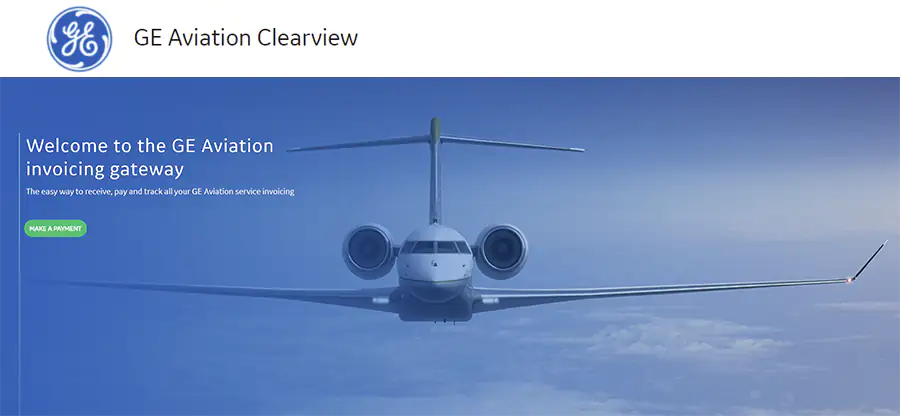 GE Aviation homepage example.