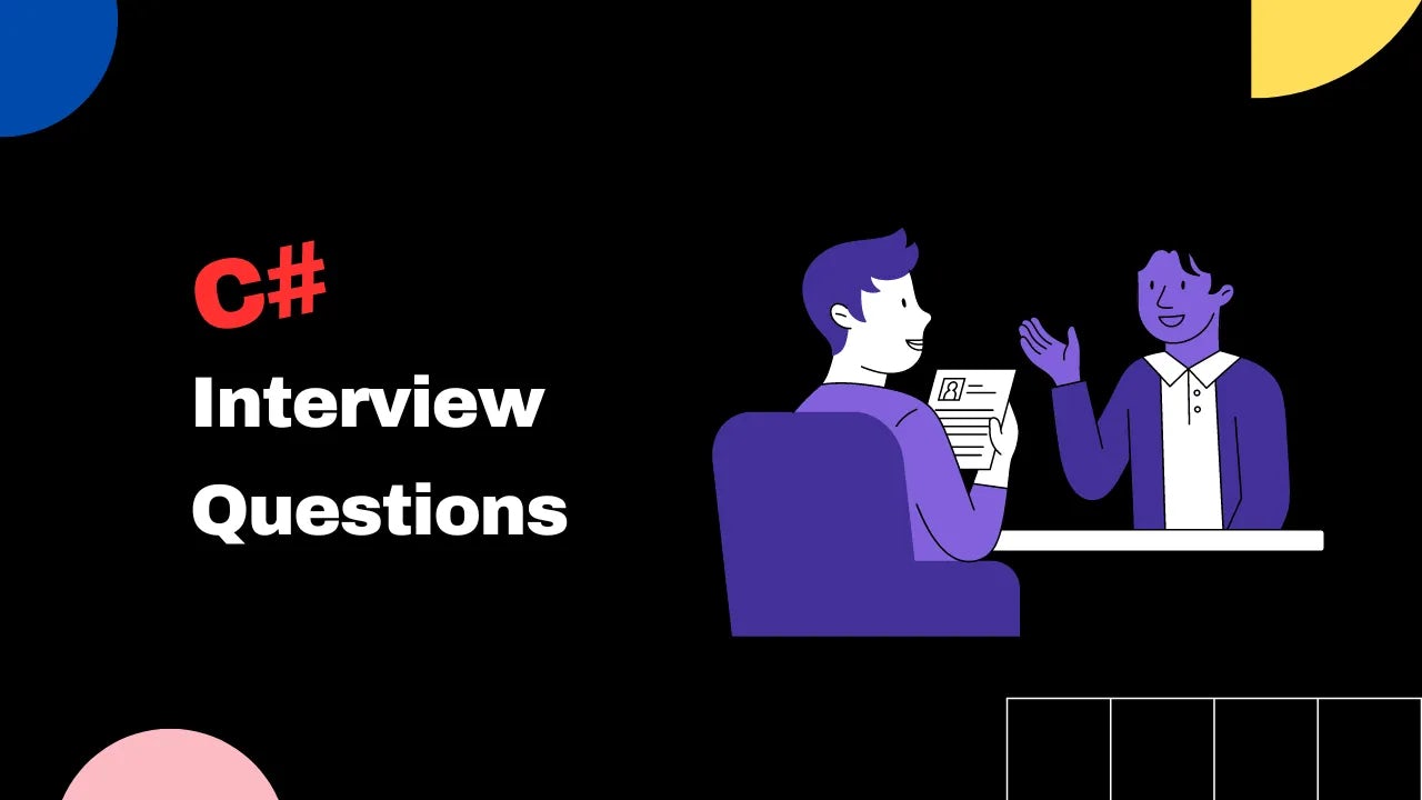 A thumbnail showing  C# interview questions.
