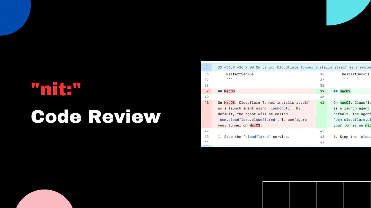 A thumbnail showing Code Review Nit.