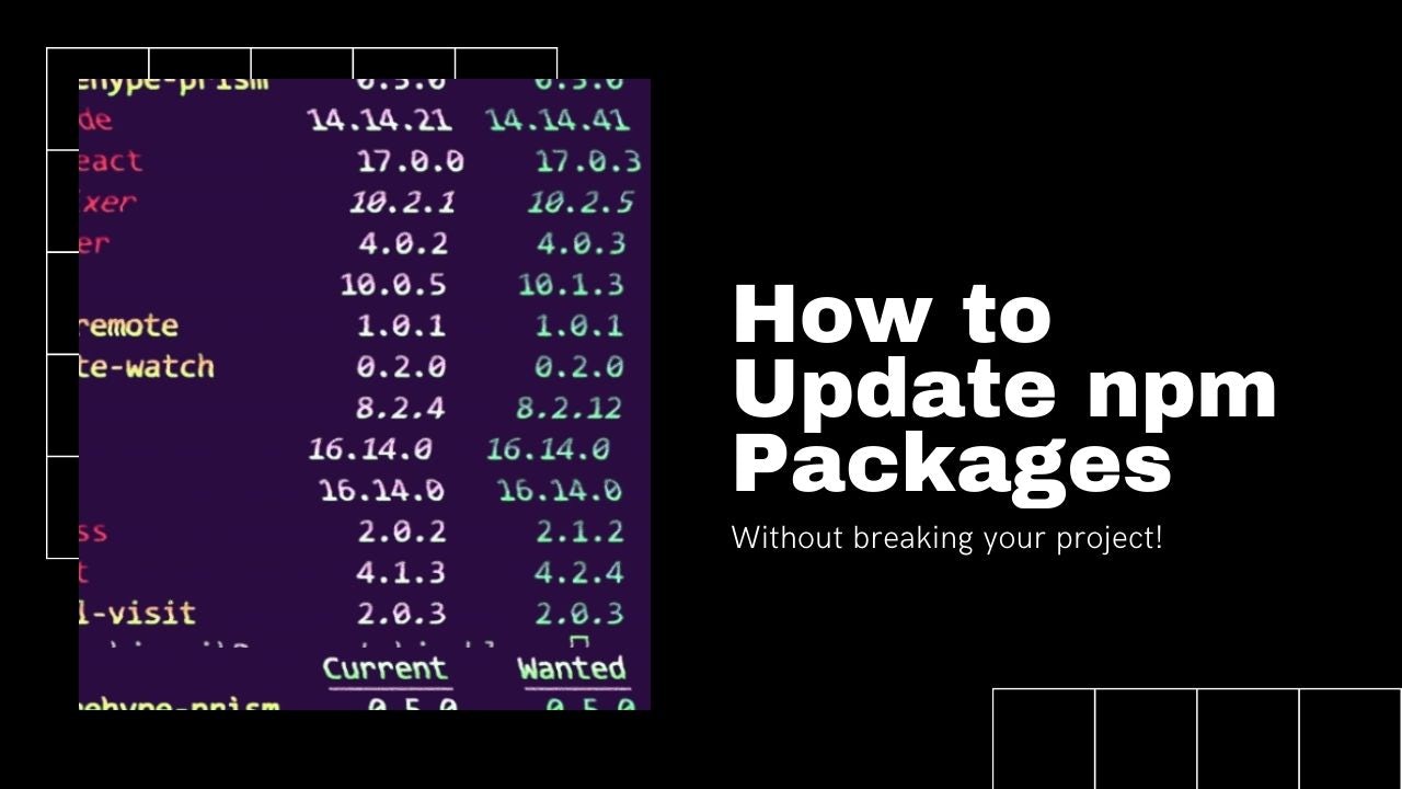 How To Update Npm Packages - Without breaking your project!