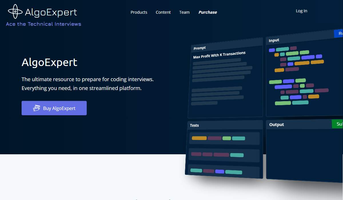 Screenshot of AlgoExpert website