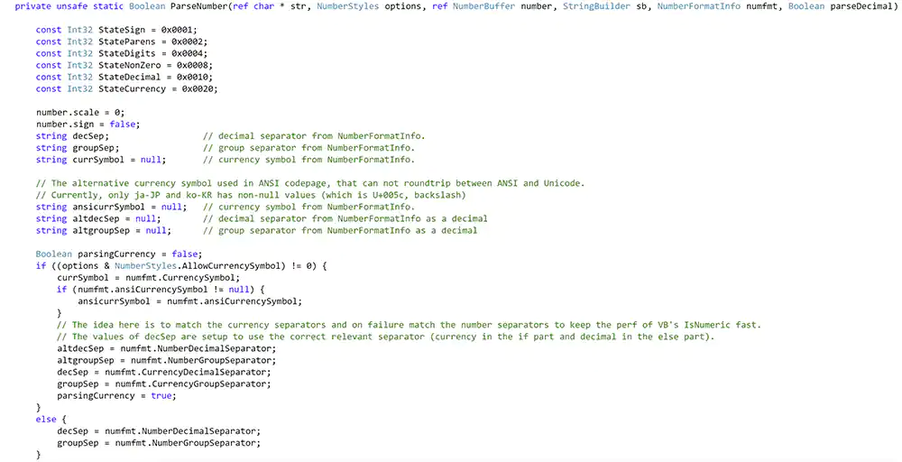 C# Parse Number method.