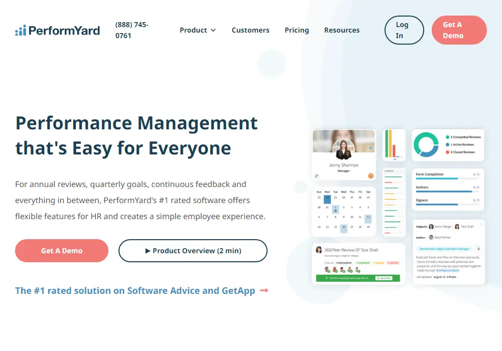 PerformYard Employee Goal Setting Software Screenshot.
