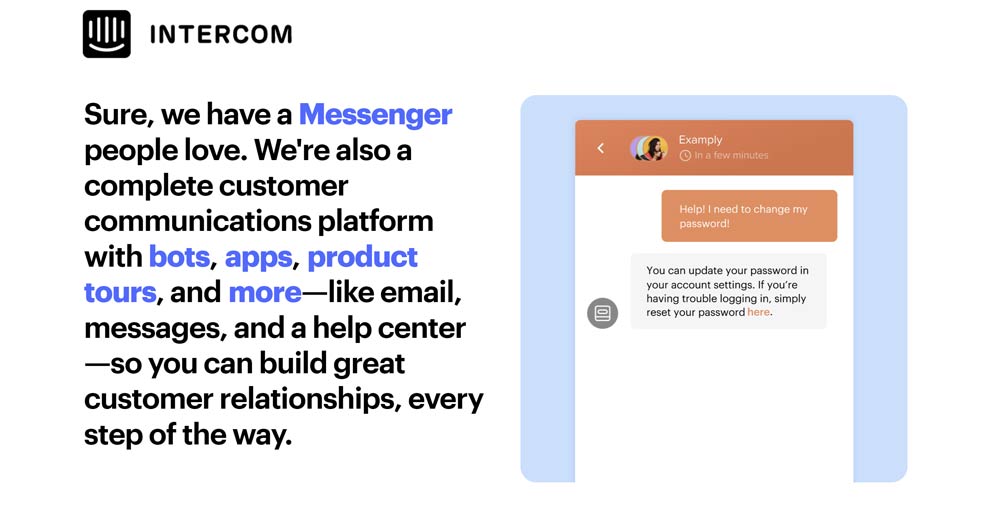 Intercom Chatbot Software