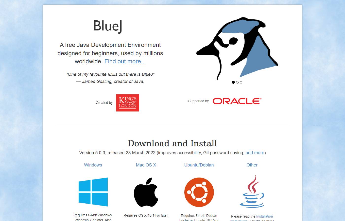 Screenshot of BlueJ.