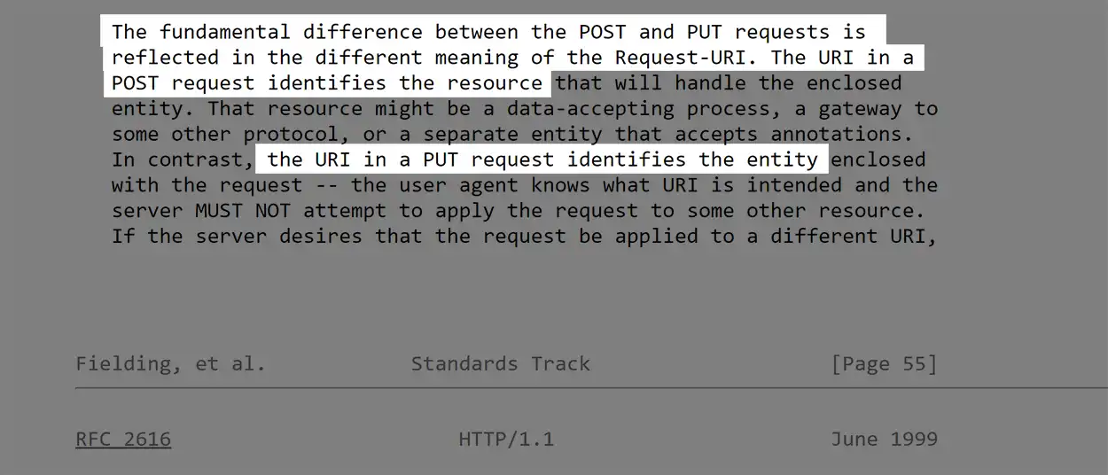 RFC 2616: PUT vs POST URI structure