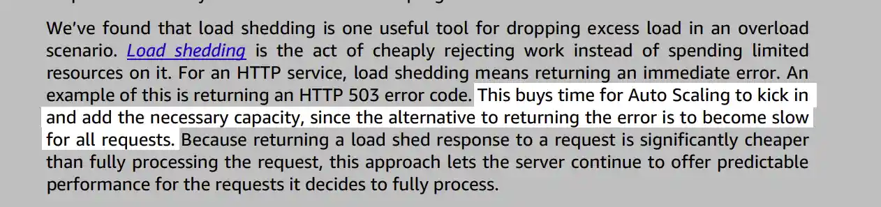 Amazon Load Shedding Example