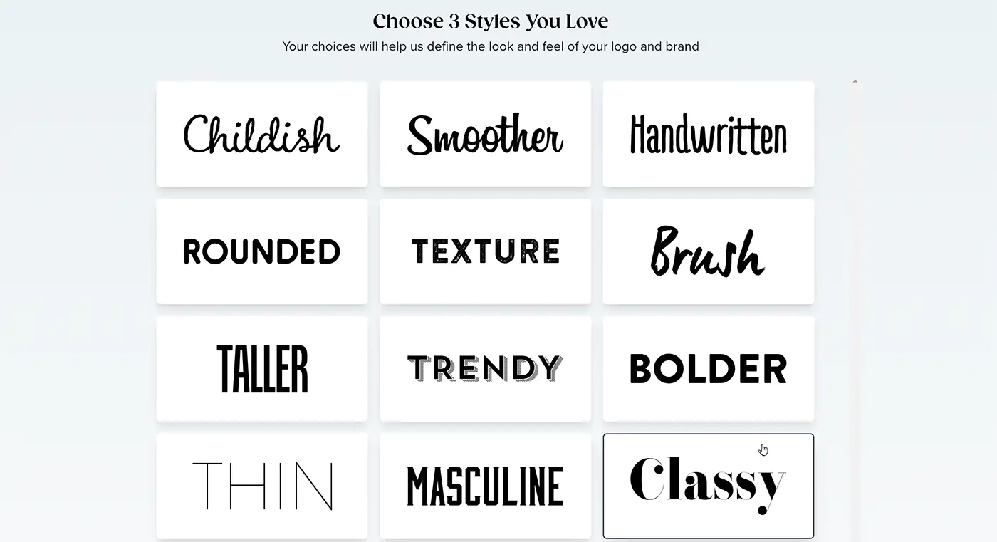 Tailor Brands AI Logo Maker Styles