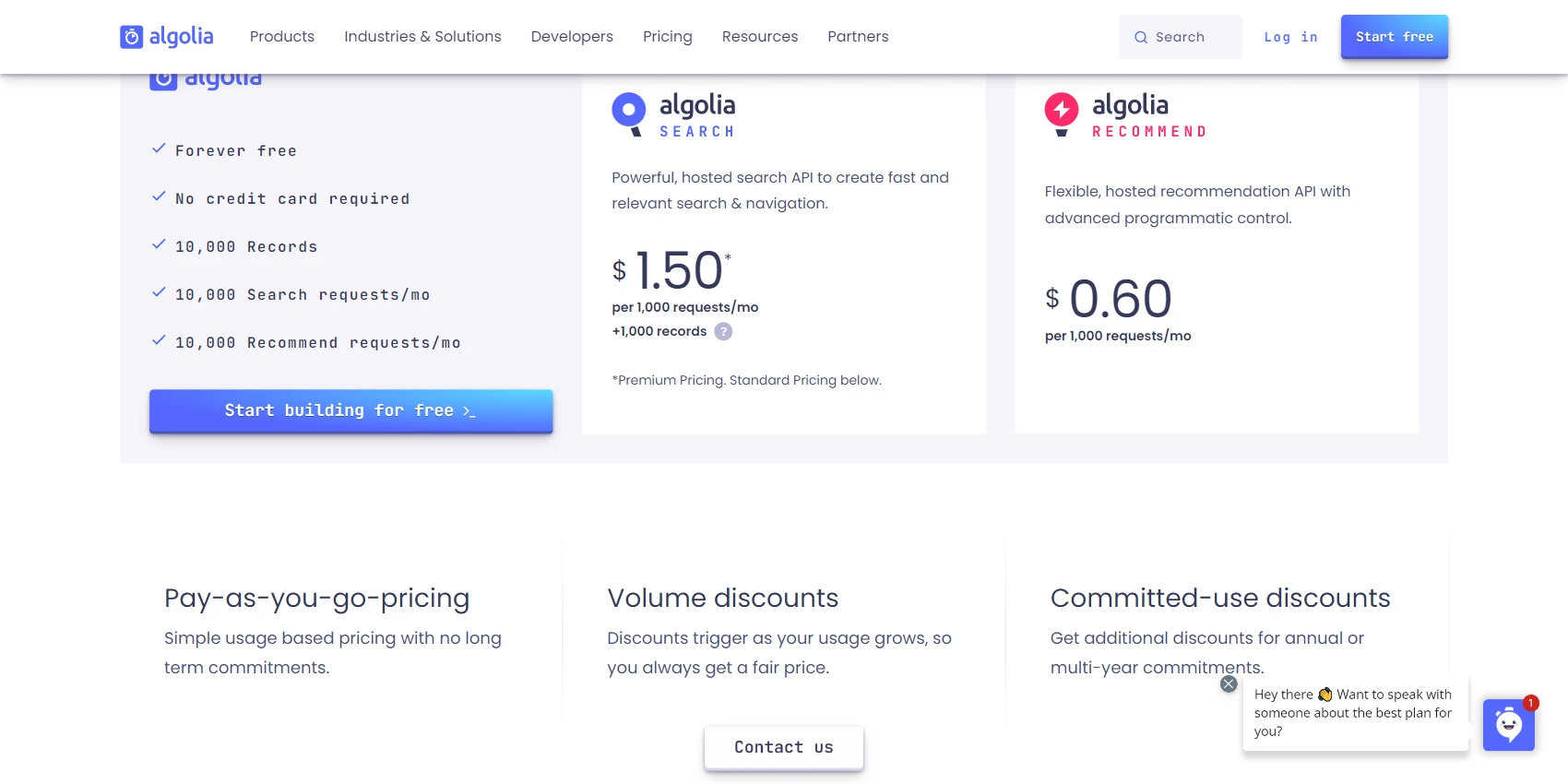 Algolia Pricing