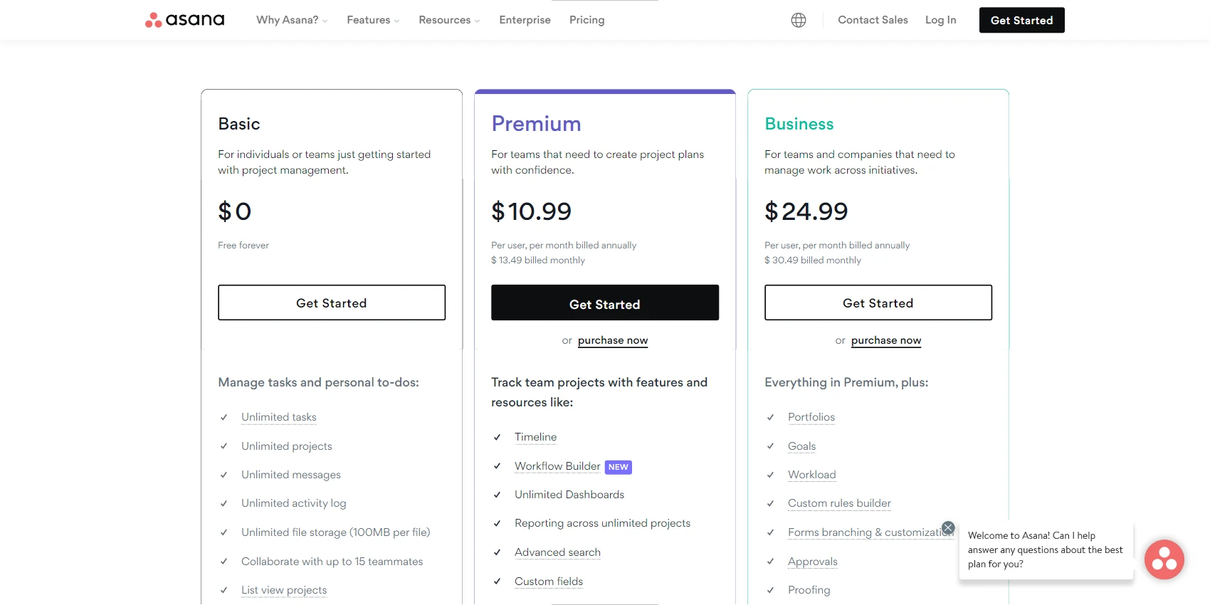 Asana Pricing