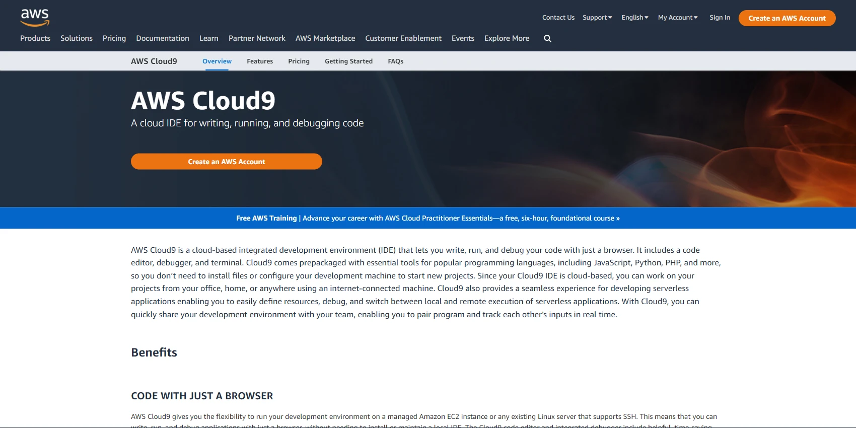 4. AWS Cloud9 Website