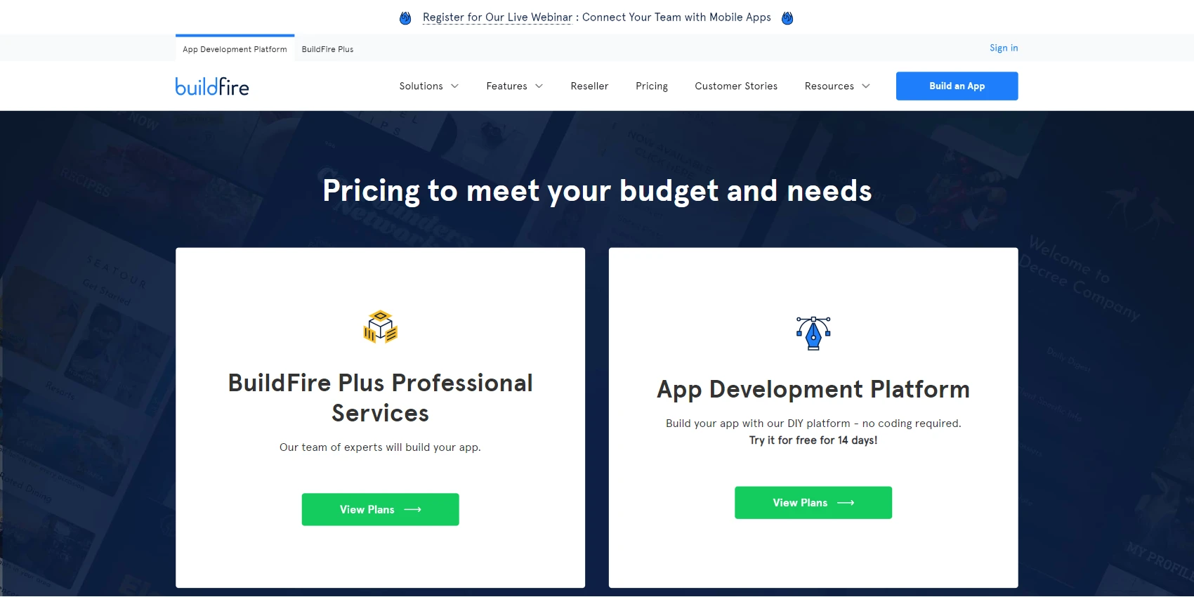 BuildFire Pricing