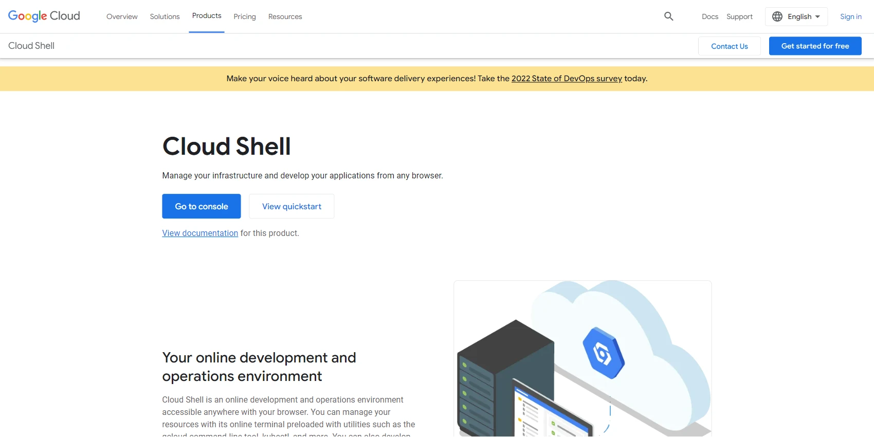 7. Google Cloud Shell Editor Website