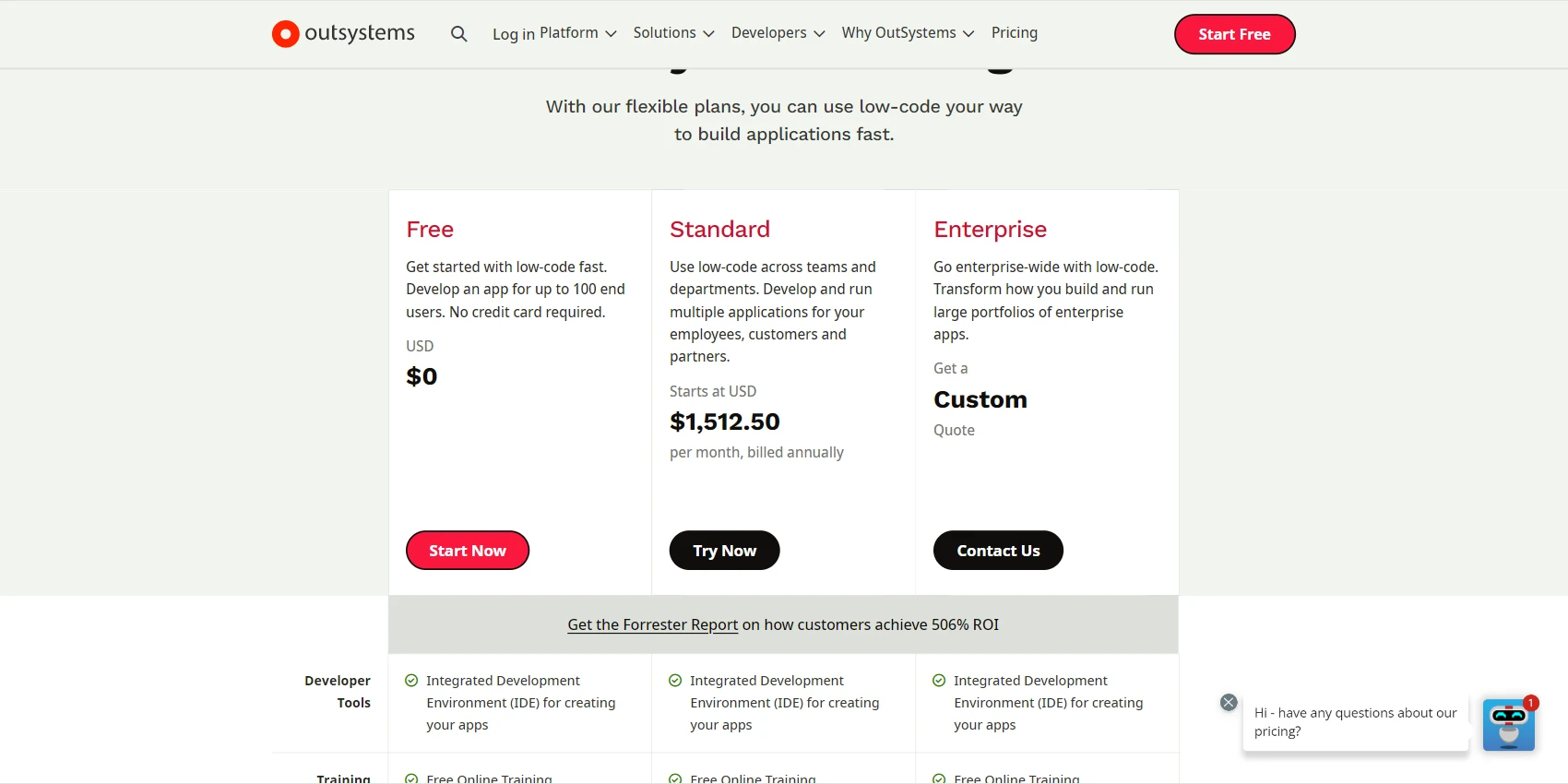 5. OutSystems Pricing