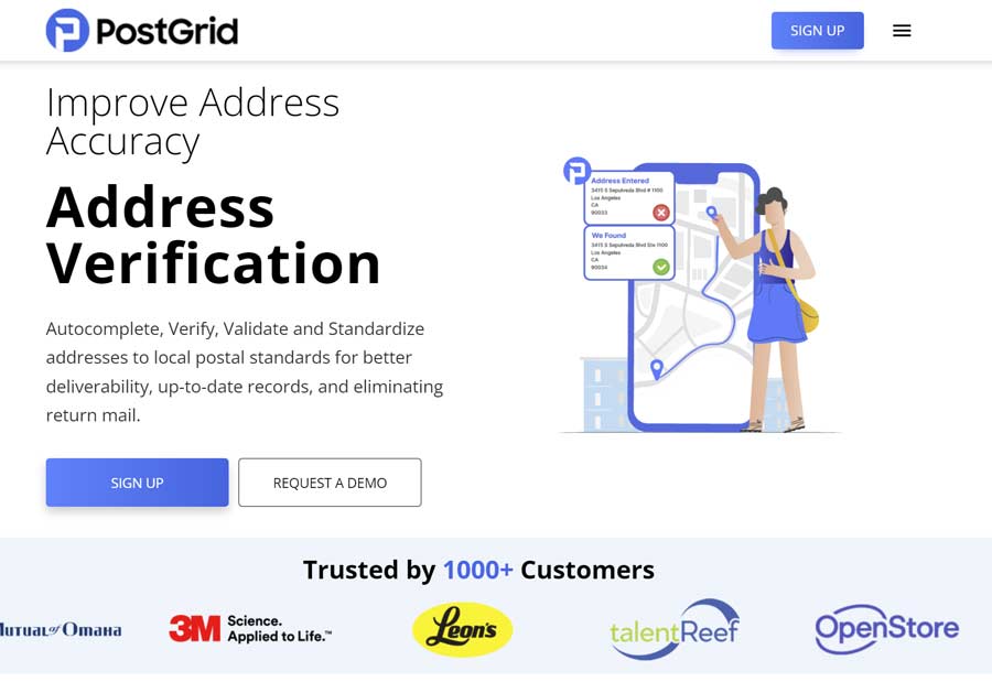 1. PostGrid Address Verification Website