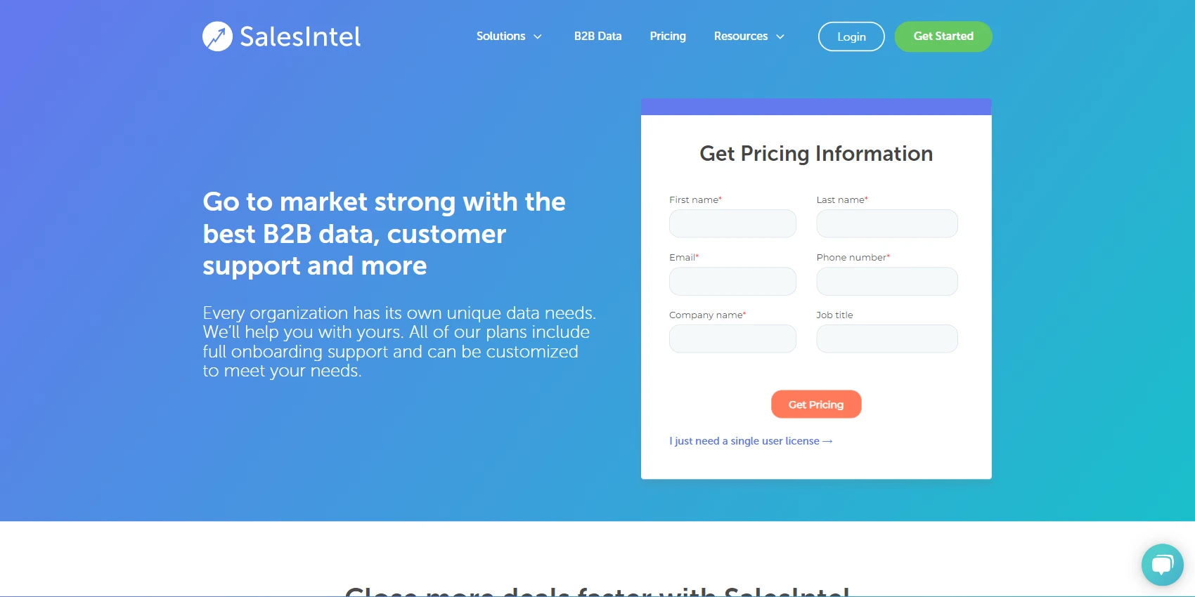 SalesIntel Pricing