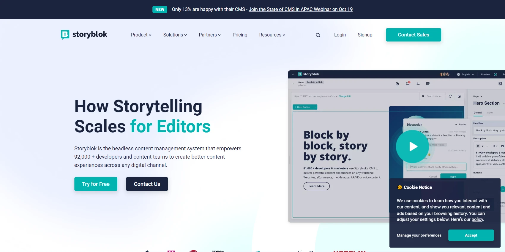 Storyblok Website