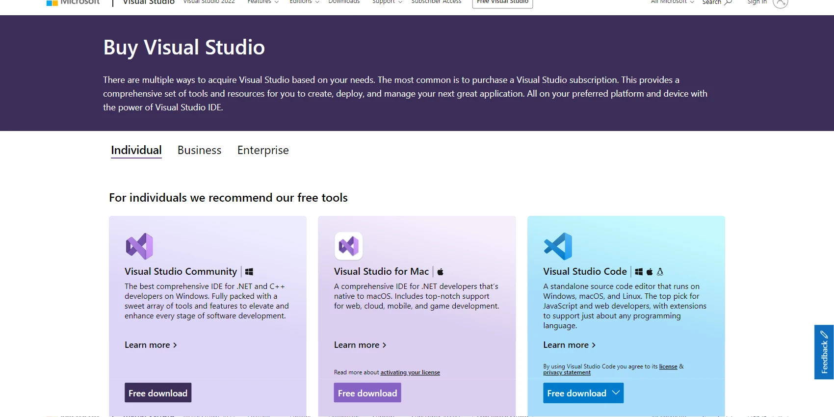 Visual Studio Code Pricing