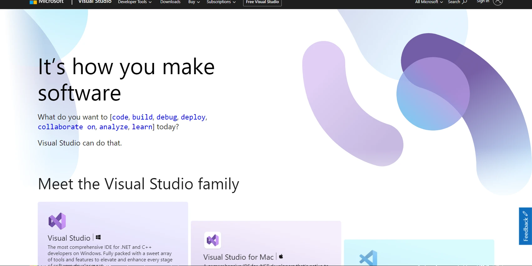 Microsoft Visual Studio Website